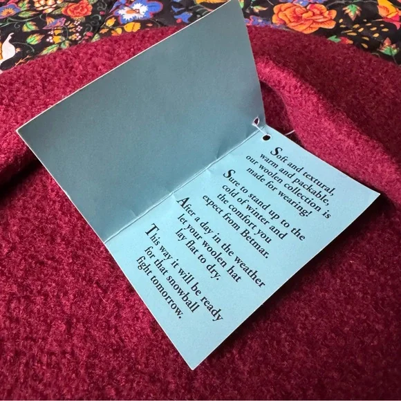 NWT Vintage Betmar Beret Raspberry Wool W Pink Bow #508  NOS New - Picture 3 of 7